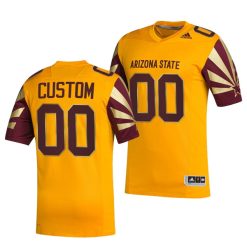 Custom Arizona State Sun Devils Football Gold Premier Jersey - All Stitched