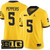 Jabrill Peppers Michigan Wolverines Football Maize Alternate Jersey - All Stitched