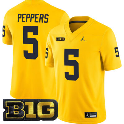 Jabrill Peppers Michigan Wolverines Football All Maize Jersey - All Stitched