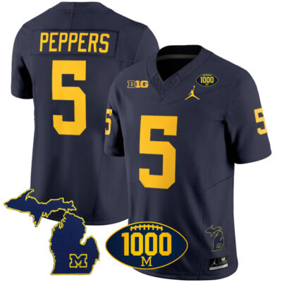 Jabrill Peppers Michigan Wolverines Football Navy Vapor F.U.S.E Limited Jersey - All Stitched