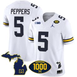 Jabrill Peppers Michigan Wolverines Football White Vapor F.U.S.E Limited Jersey - All Stitched
