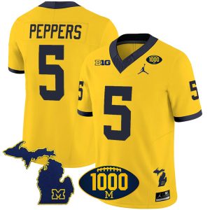 Jabrill Peppers Michigan Wolverines Football Maize Vapor F.U.S.E Limited Jersey - All Stitched