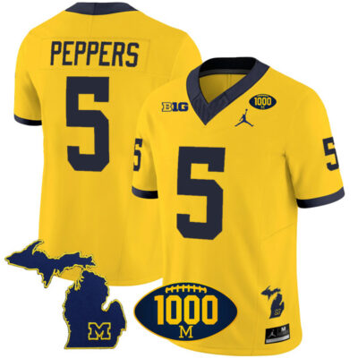 Jabrill Peppers Michigan Wolverines Football Maize Vapor F.U.S.E Limited Jersey - All Stitched