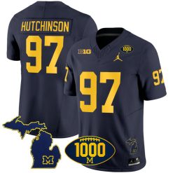 Aidan Hutchinson Michigan Wolverines Football Navy Vapor F.U.S.E Limited Jersey - All Stitched