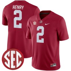 Derrick Henry Alabama Crimson Tide Football Crimson Home Game Jersey - All Stitched