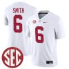DeVonta Smith Alabama Crimson Tide Football White Away Game Jersey - All Stitched