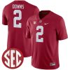 Caleb Downs Alabama Crimson Tide Football Crimson Home Game Jersey - All Stitched