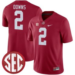 Caleb Downs Alabama Crimson Tide Football Crimson Home Game Jersey - All Stitched