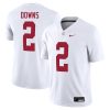 Caleb Downs Alabama Crimson Tide Football White Away Game Stitched Jersey