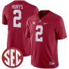 Jalen Hurts Alabama Crimson Tide Football Crimson Home Game Jersey - All Stitched