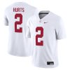 Jalen Hurts Alabama Crimson Tide Football White Away Game Stitched Jersey