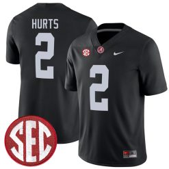 Jalen Hurts Alabama Crimson Tide Football Black Alternate Game Jersey - All Stitched