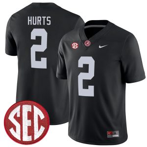 Jalen Hurts Alabama Crimson Tide Football Black Alternate Game Jersey - All Stitched