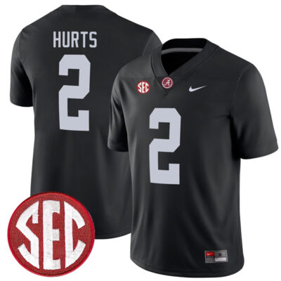 Jalen Hurts Alabama Crimson Tide Football Black Alternate Game Jersey - All Stitched
