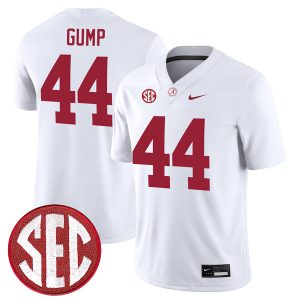 Forrest Gump Alabama Crimson Tide Football White Away Game Jersey - All Stitched