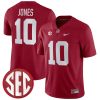 Mac Jones Alabama Crimson Tide Football Crimson Home Game Jersey - All Stitched