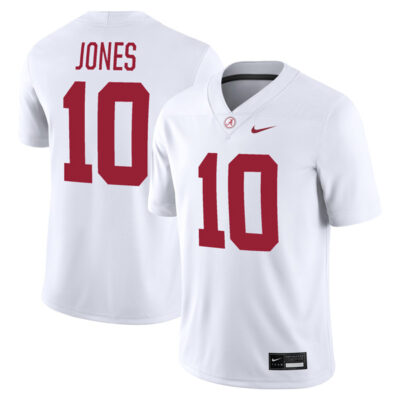 Mac Jones Alabama Crimson Tide Football White Away Game Stitched Jersey