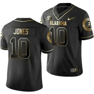 Mac Jones Alabama Crimson Tide Football Black Gold Jersey - All Stitched