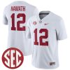 Joe Namath Alabama Crimson Tide Football White Away Game Jersey - All Stitched
