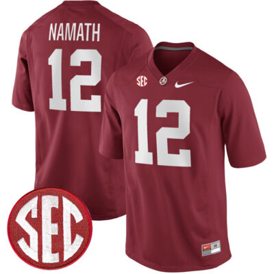 Joe Namath Alabama Crimson Tide Football Crimson Alumni Jersey - All Stitched