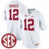 Joe Namath Alabama Crimson Tide Football White Alumni Jersey - All Stitched