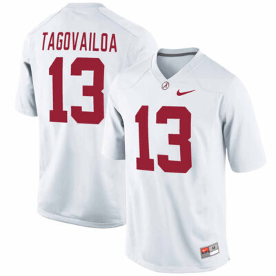 Tua Tagovailoa Alabama Crimson Tide Football White Alumni Stitched Jersey