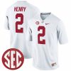 Derrick Henry Alabama Crimson Tide Football White Alumni Jersey - All Stitched