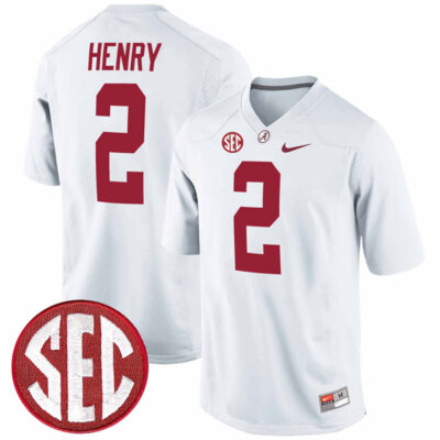 Derrick Henry Alabama Crimson Tide Football White Alumni Jersey - All Stitched