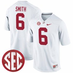 DeVonta Smith Alabama Crimson Tide Football White Alumni Jersey - All Stitched