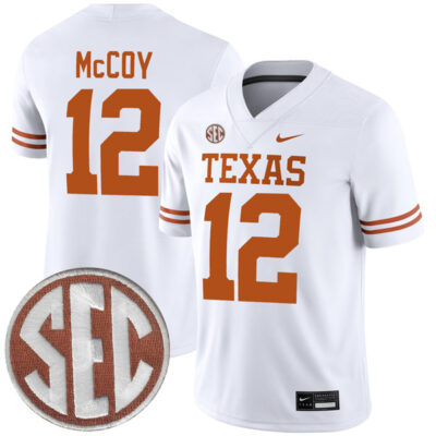 Colt McCoy Texas Longhorns Football White Away Game Jersey - All Stitched