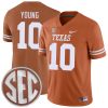 Vince Young Texas Longhorns Football Orange Home Game Jersey - All Stitched