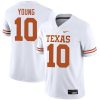 Vince Young Texas Longhorns Football White Away Game Jersey - All Stitched
