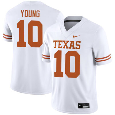 Vince Young Texas Longhorns Football White Away Game Jersey - All Stitched