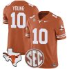 Vince Young Texas Longhorns Football Orange Vapor F.U.S.E Limited Jersey - All Stitched