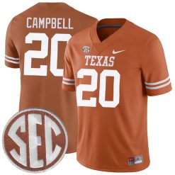 Earl Campbell Texas Longhorns Football Orange Home Game Jersey - All Stitched