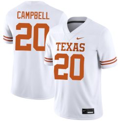 Earl Campbell Texas Longhorns Football White Away Game Jersey - All Stitched