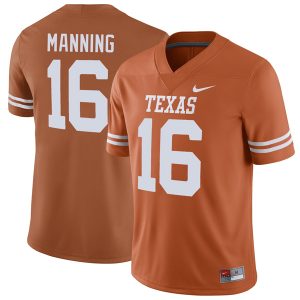 Arch Manning Texas Longhorns Football Orange Home Game Jersey - All Stitched