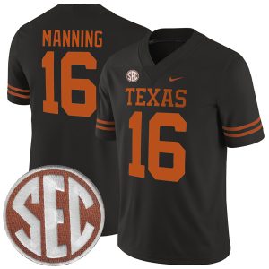 Arch Manning Texas Longhorns Football Black Alternate Game Jersey - All Stitched