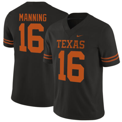 Arch Manning Texas Longhorns Football Black Alternate Game Jersey - All Stitched