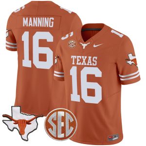Arch Manning Texas Longhorns Football Orange Vapor F.U.S.E Limited Jersey - All Stitched