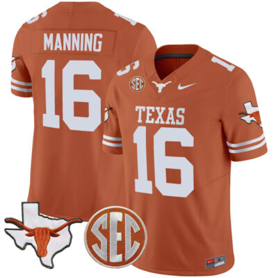 Arch Manning Texas Longhorns Football Orange Vapor F.U.S.E Limited Jersey - All Stitched