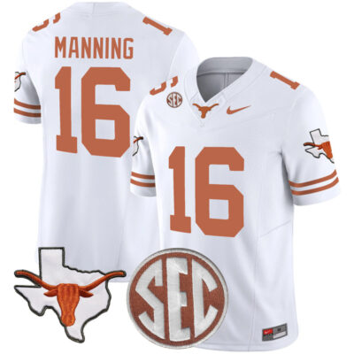 Arch Manning Texas Longhorns Football White Vapor F.U.S.E Limited Jersey - All Stitched