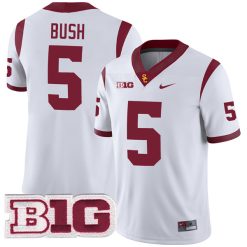Reggie Bush USC Trojans Football White Away Game Jersey - All Stitched