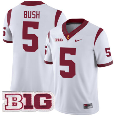 Reggie Bush USC Trojans Football White Away Game Jersey - All Stitched
