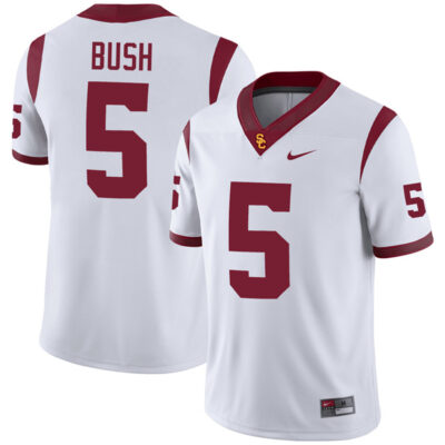 Reggie Bush USC Trojans Football White Away Game Jersey - All Stitched