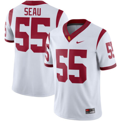 Junior Seau USC Trojans Football White Away Game Jersey - All Stitched