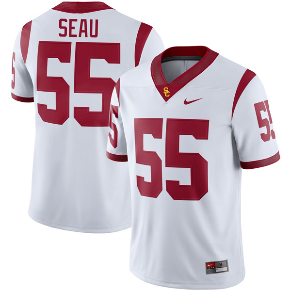 Junior Seau USC Trojans Football White Away Game Jersey - All Stitched