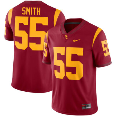 Carde Smith USC Trojans Football Cardinal Home Game Jersey - All Stitched