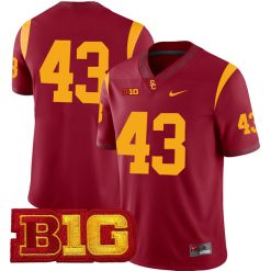 Troy Polamalu USC Trojans Football Cardinal Home Jersey - All Stitched