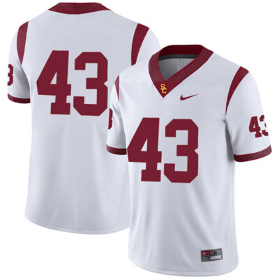 Troy Polamalu USC Trojans Football White Away Jersey - All Stitched